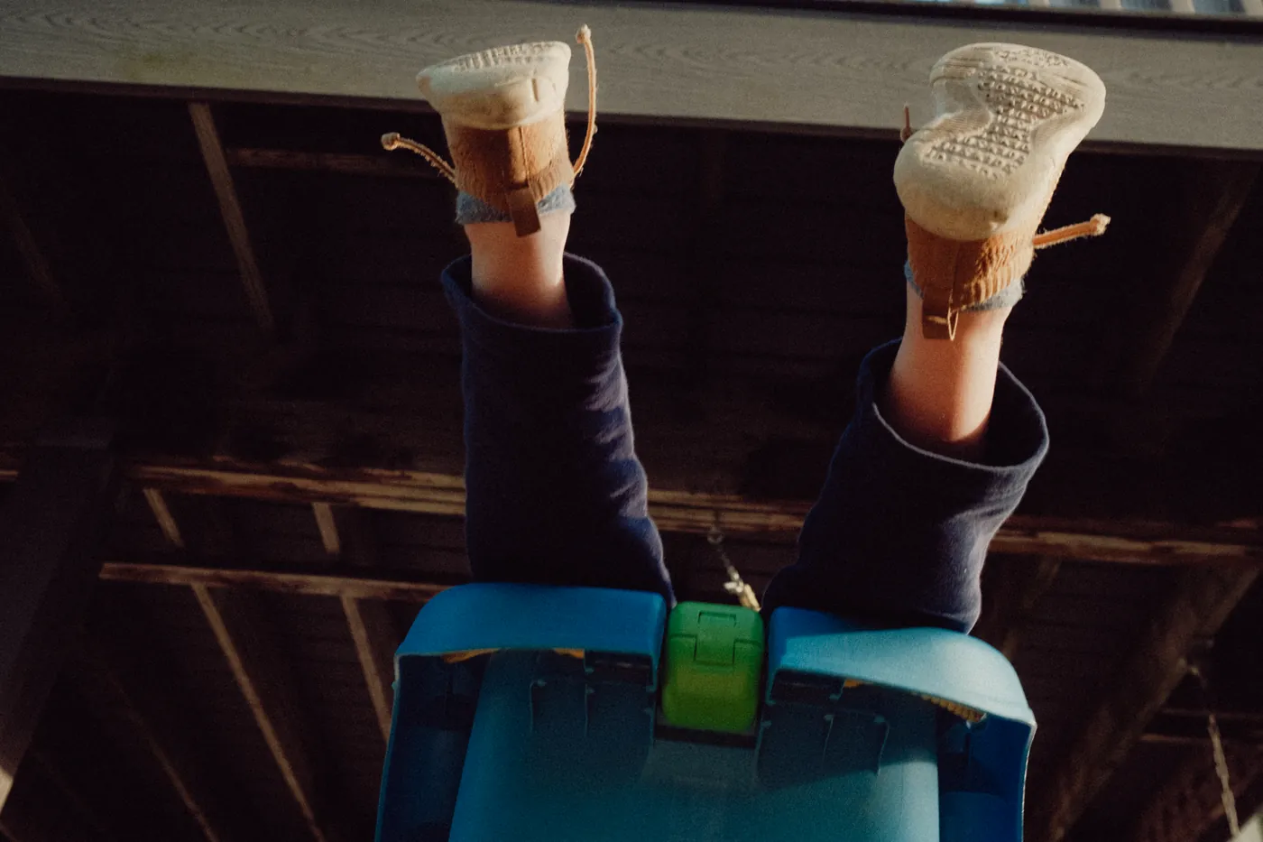 Feet up on the slide